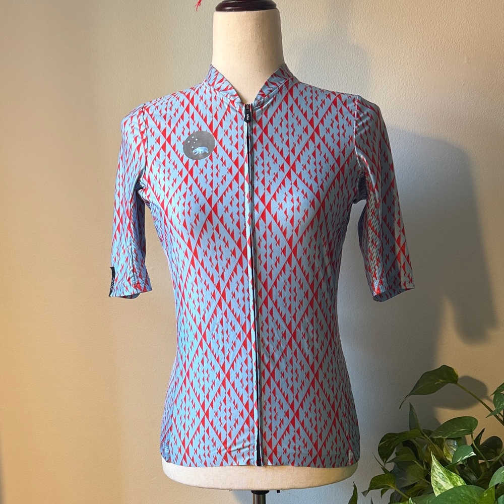 Stylish Red and Blue Women's Top
